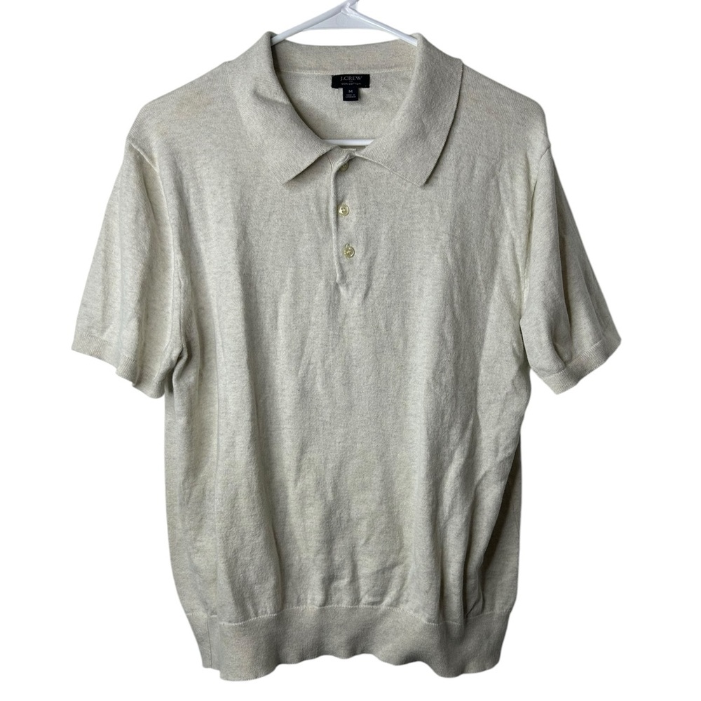 J.Crew 100% Cotton Sweater‎ Polo Shirt Men’s Size M Short Sleeve Knit Classic